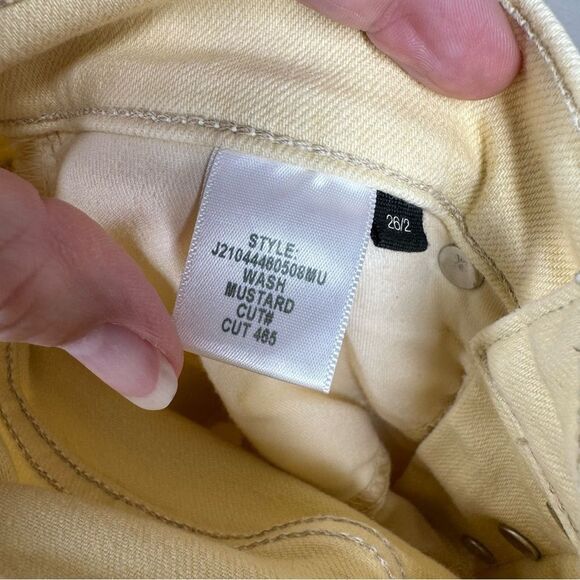 Veronica Beard Maera Skinny High Rise Jeans in Mustard YellowButton Fly Size 26 - Picture 7 of 9